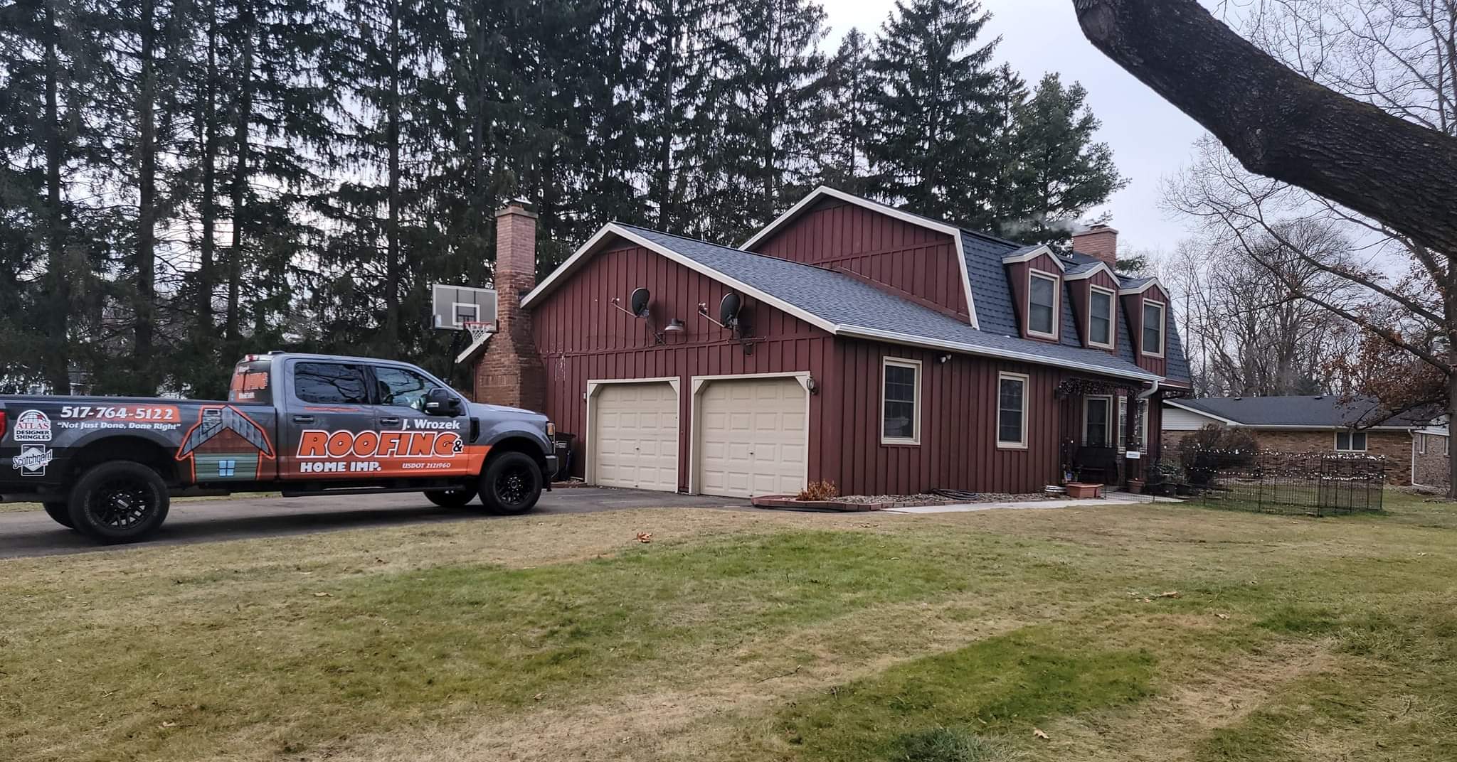 Roofing job j wrozek and home imp